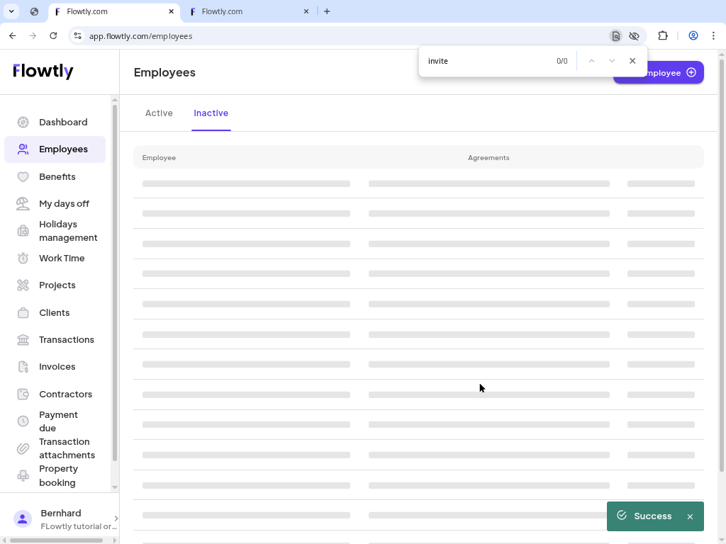 Activation email and registration form shown in a private window